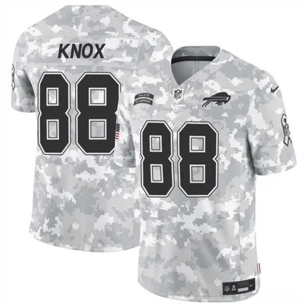 Mens Buffalo Bills #88 Dawson Knox 2024 F.U.S.E. Arctic Camo Salute to Service Limited Stitched Jersey Dzhi